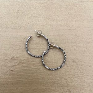 Pandora Silver Hoops. Never worn